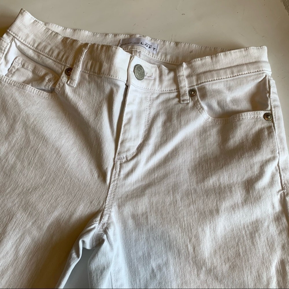 LOFT white straight leg jeans by Ann Taylor like new - Picture 2 of 12